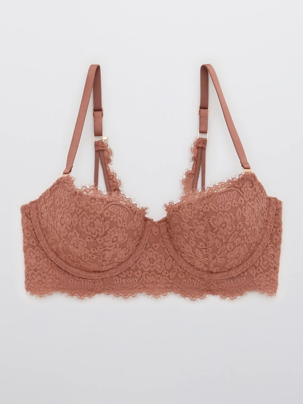 Aerie Real Power Balconette Lightly Lined Eyelash Lace Bra